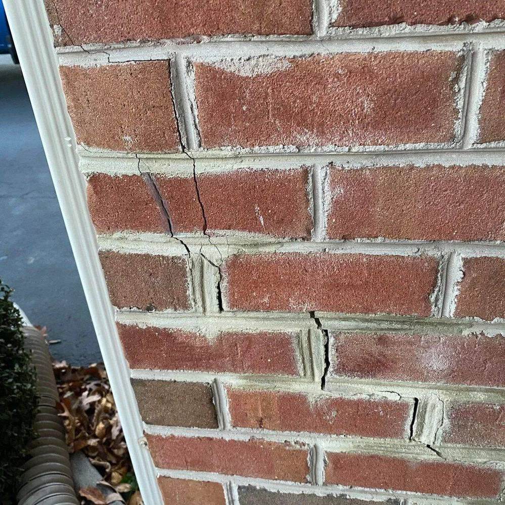 Brick restoration close-up