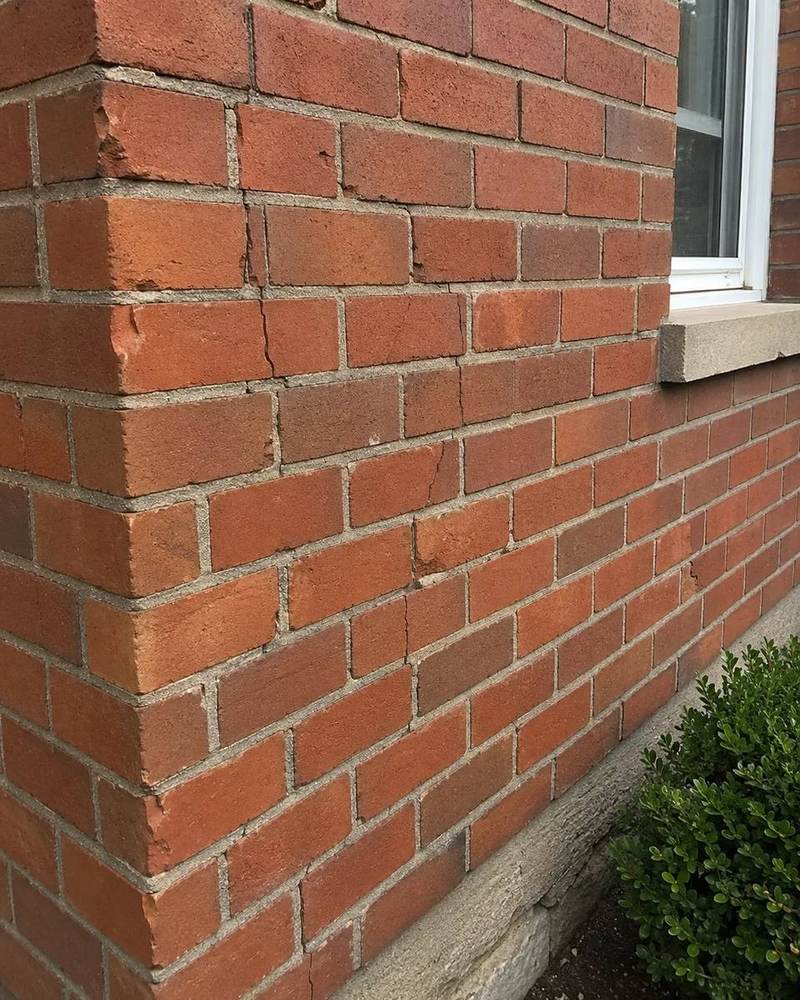 Completed brick repair