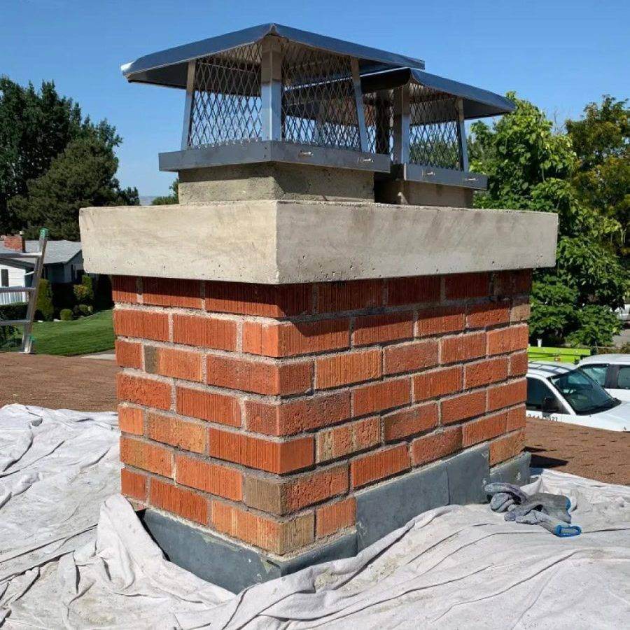 Brick chimney repair