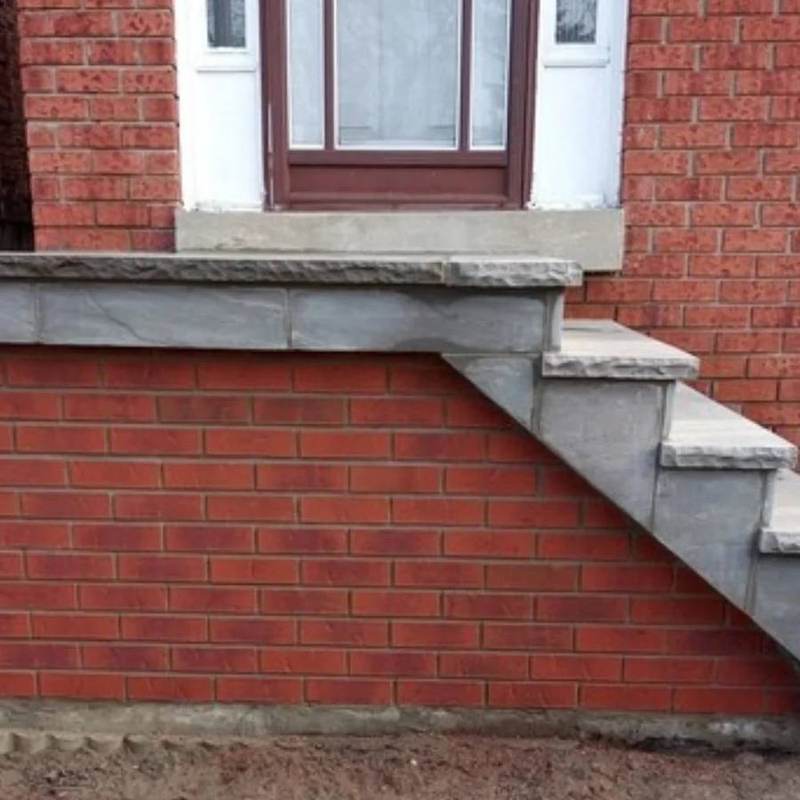 New brick and stone entrance steps