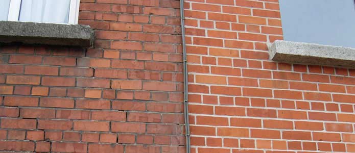 Pointing patch on brick wall